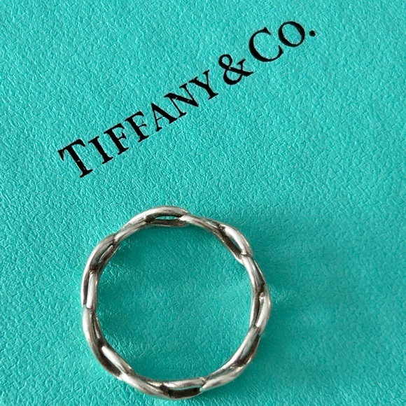 Tiffany & Co Silver Infinity Narrow Band Ring - Picture 7 of 11